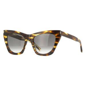 A0779Z New SAINT LAURENT Havana Cat Eye SL 214 Kate 024 Sunglasses Women